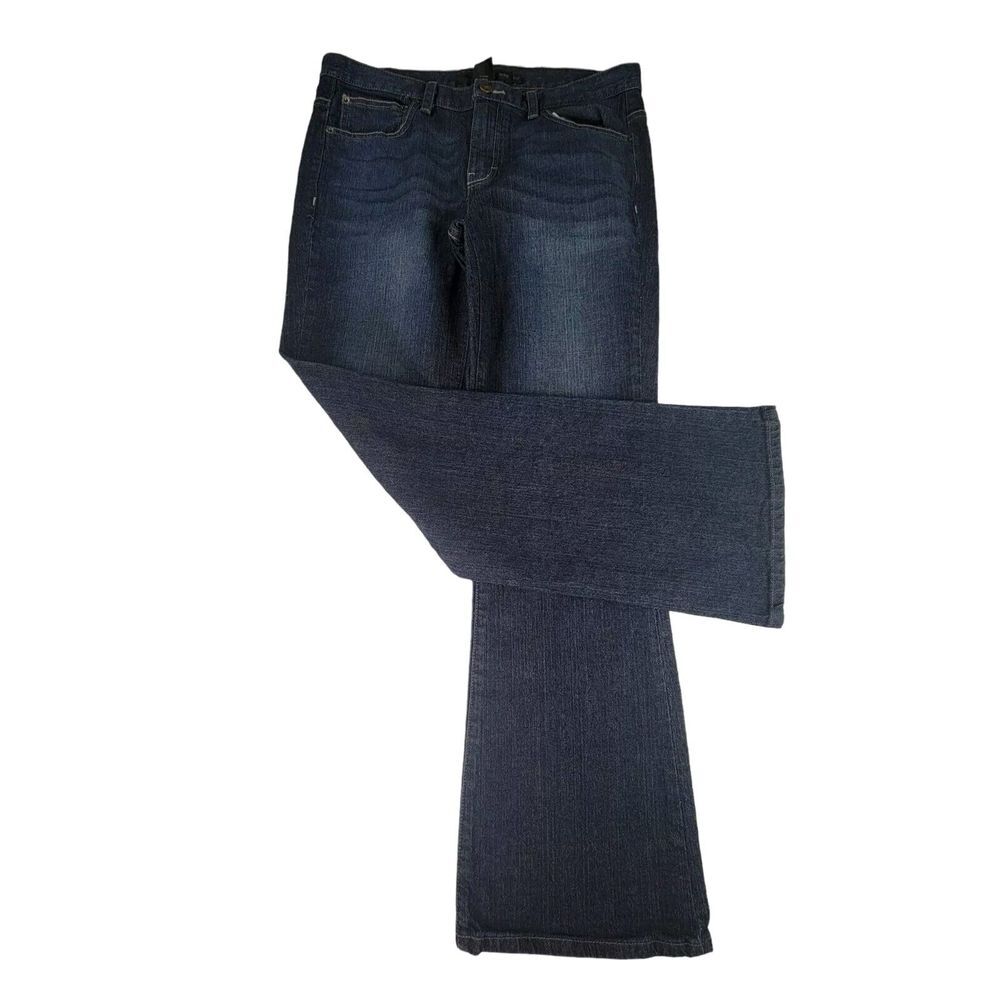 Calvin Klein Womens Mid-Rise Flared Fit Dark Wash Denim Jeans Size 31/12